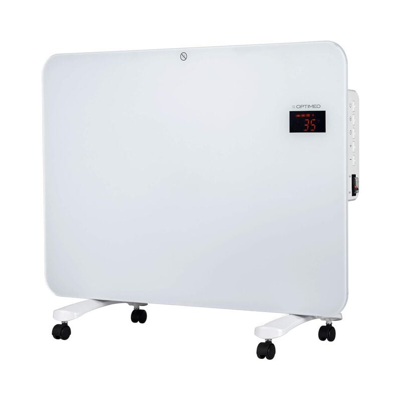 OCE-E01-1500 Convecteur mobile blanc 1500W, 3 niveaux de chauffage, minuterie 24h et mode Eco, resistant a l'eau norme IPX4, avec telecommande