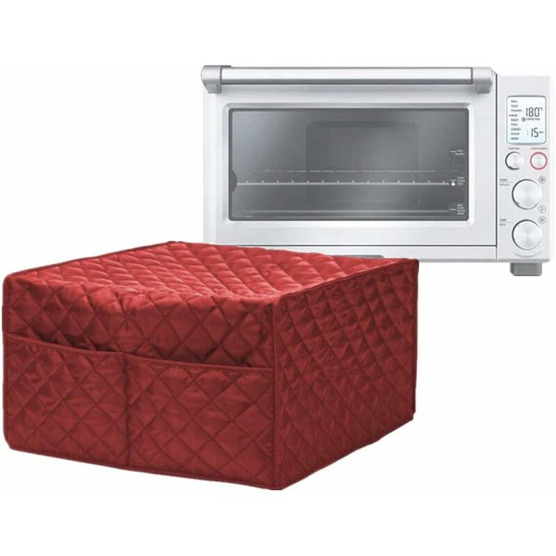 Convection Toaster Oven Cover - Dustproof and Stain Proof Smart Microwave Oven Protector, Outdoor Kitchen Accessories (Red)