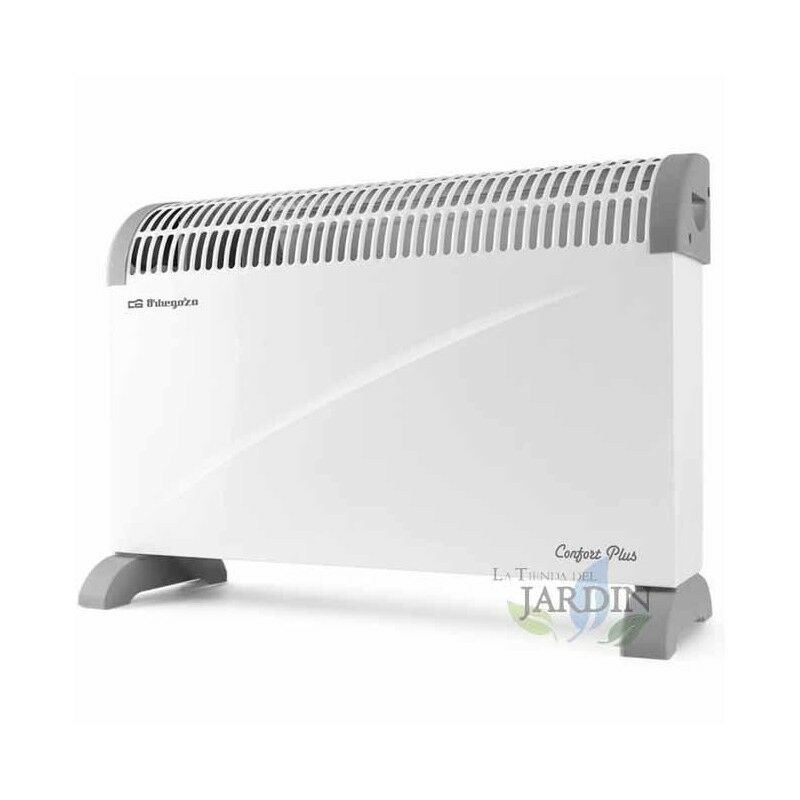 

Convector Orbegozo. Potencia máxima 2000W. 3 niveles de potencia: 750, 1.250 y 2.000 W. Termostato regulable.