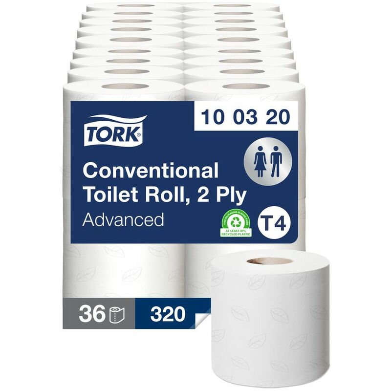 Tork - 472150 Conventional tr Adv Toilet Rolls 2-Ply (Pk-36)