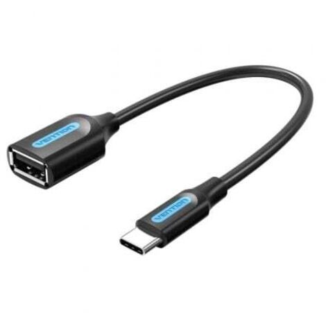 Conversor Vention CCSBB/ USB Tipo-C Macho - USB Hembra/ 15cm/ Negro