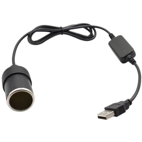 Converter, USB Port to 12V Car Cigarette Lighter Socket, Female Converter Adapter Cord, for Driving Activator, Electronic Dog, Car Charger, 60cm
