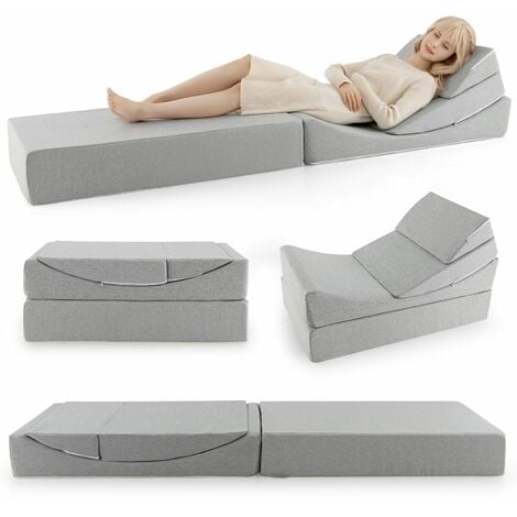 Convertible Folding Sofa Bed 4-in-1 Floor Futon Sleeper Chair High-density Foam