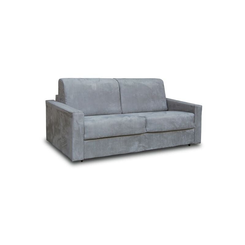 City - Canapé lit Détroit 3 pl microfibre gris matelas 140 28 kg/m3