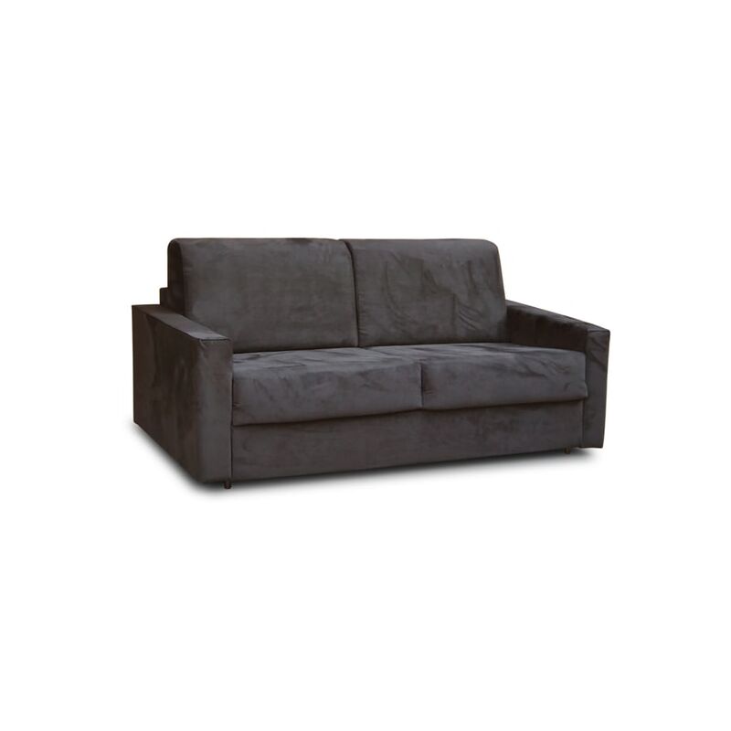 City - Canapé lit Détroit 3 pl microfibre noir matelas 140 28 kg/m3