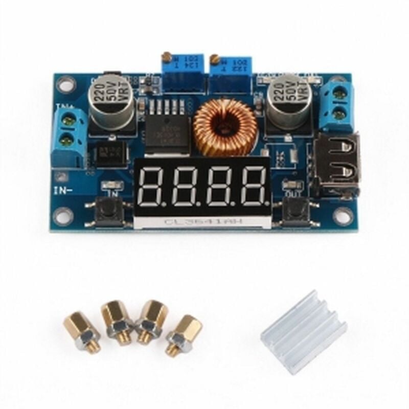 

Convertidor DC-DC, Alimentador Regulable (5A -1.25V-32V) con voltimetro, amperimetro