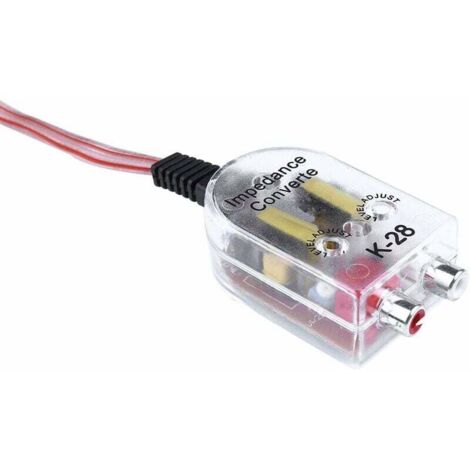 Convertidor de amplificador de coche a altavoz de audio bajo y alto, adaptador de impedancia de 12 V, pinzas para cable de interruptor de coche, tamaño pequeño (negro, plateado, talla única)