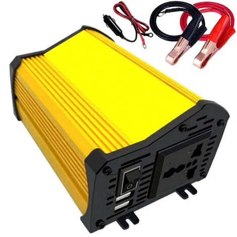 Convertidor de corriente portátil para coche, transformador de CC 12 V a CA 110/220 V, inversor de onda sinusoidal modificada de 4000 W, puertos USB duales, pantalla LED, convertidores para coche