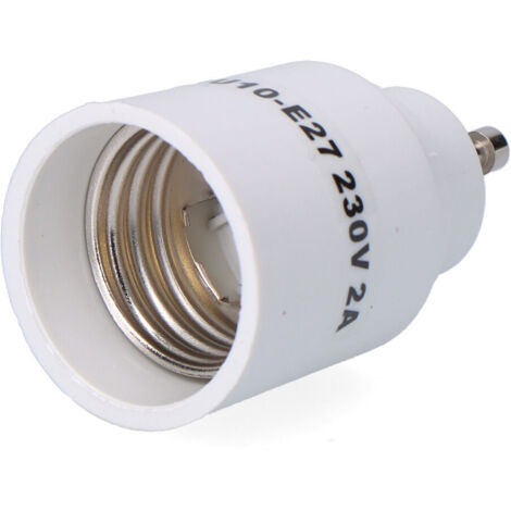 Convertidor de gu10 a e27, 2 a 230 v, blanco, ø35 x 58 mm (retractilado)