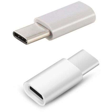 Convertidor de hembra micro usb 2.0 a macho USB-C usb 3.1 Tipo C - color Blanco