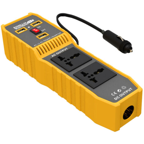 Convertidor de potencia para coche de 400 W, convertidor de onda sinusoidal modificada de alta frecuencia de 12 V CC a 220 V CA con 3 puertos USB, 2 tomas de corriente y encendedor de cigarrillos.