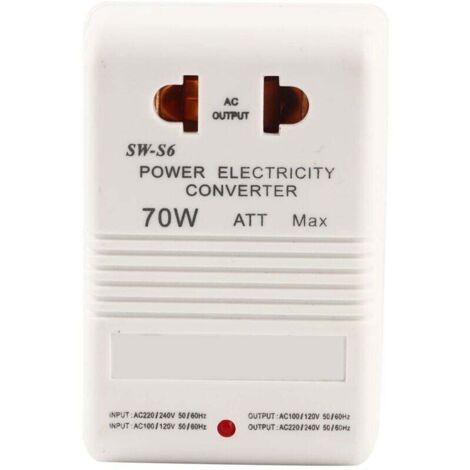 Convertidor de voltaje de 70 W, 110 V/120 V a 220 V/240 V, adaptador elevador/inversor (enchufe estándar CN)
