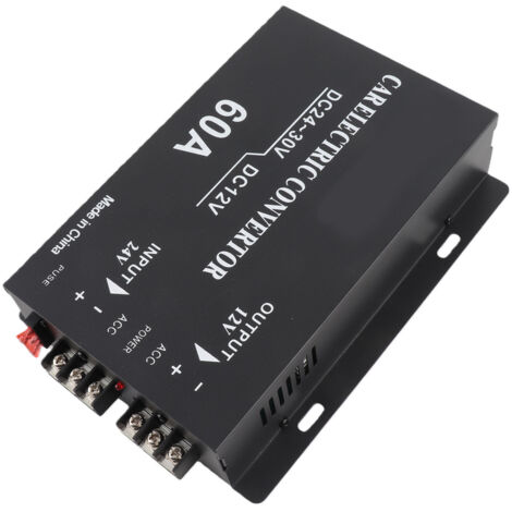 Convertidor de voltaje reductor de 24 V a 12 V, 60 A, 720 W, carcasa de aleación de aluminio, potente disipación de calor para automóviles.