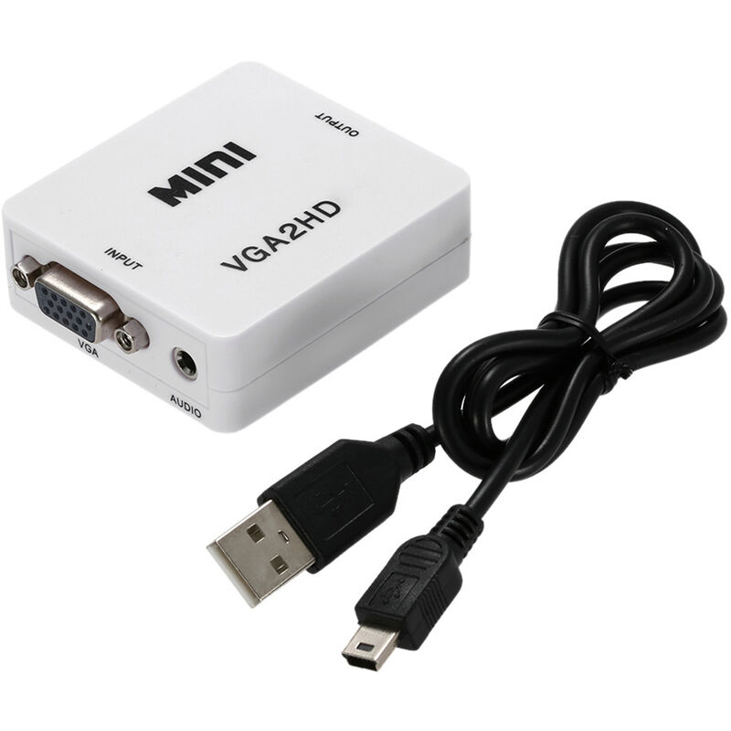 

Convertidor Full HD 1080p VGA a HD Adaptador de conversion de alta definicion blanco para PC portatil Monitor HDTV