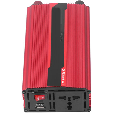 Convertisseur 1000W 12V DC vers 110V AC pour camping et usage domestique, protection intégrée