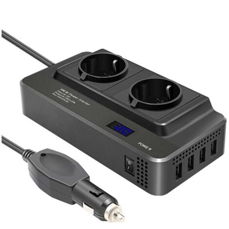 Convertisseur 12V 220V 200W Prise Allume Cigare pour Voiture Camping Car avec Protection et Démarrage Progressif