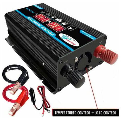 Convertisseur 12V 220V Pur Sinus 4000W Onduleur à Onde Sinusoïdale Pure Transformateur avec Télécommande & Double AC Prises de Courant pour RV Voiture de Camion Prises de Courant - Double AC Power