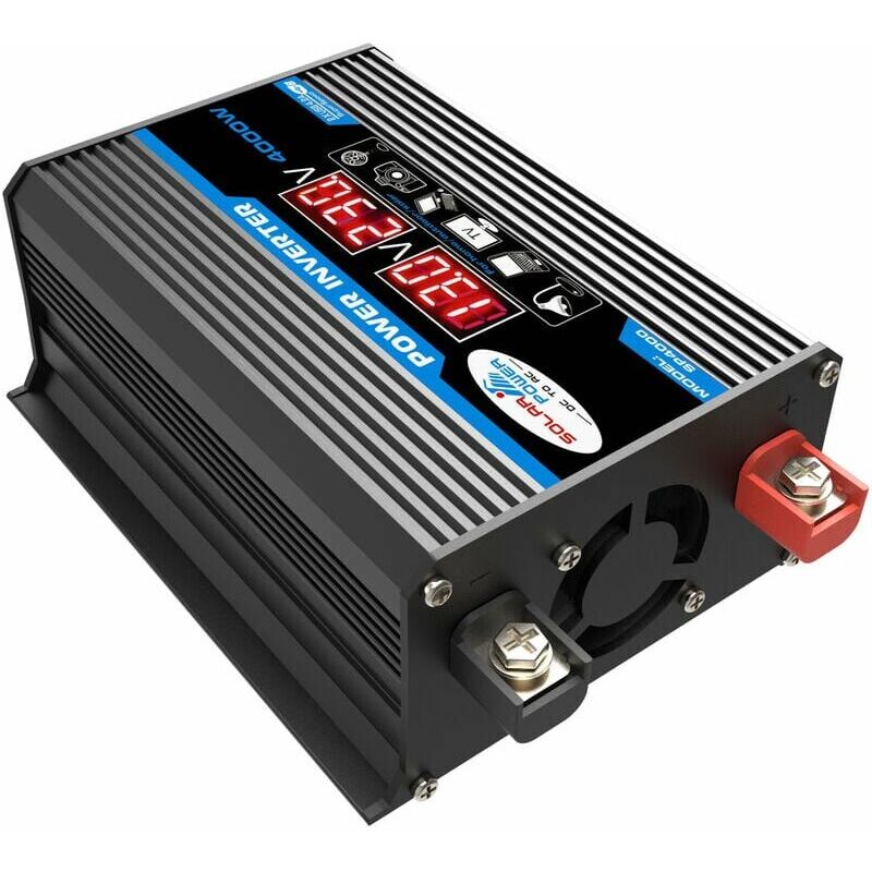 Fei Yu - Convertisseur 12V 220V Pur Sinus 4000W Onduleur à Onde Sinusoïdale Pure Transformateur avec Télécommande & Double ac Prises de Courant pour