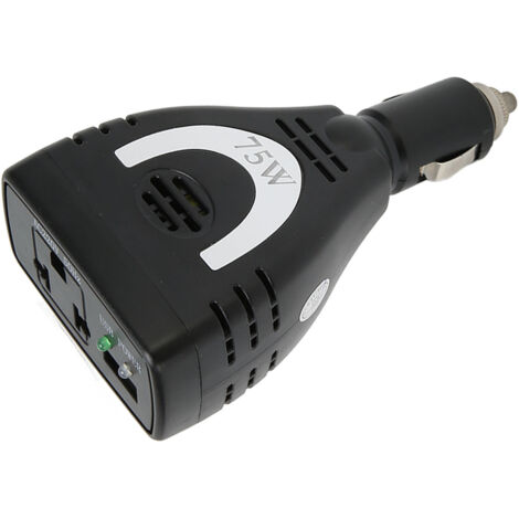 Convertisseur 12V vers 220V 75W pour Voiture avec Port USB et Protection Basse Tension - Sortie Sinusoïdale Modifiée