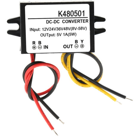 Convertisseur Abaisseur DC-DC 12V à 48V vers 5V 1A, Module d'Alimentation Étape Basse Tension