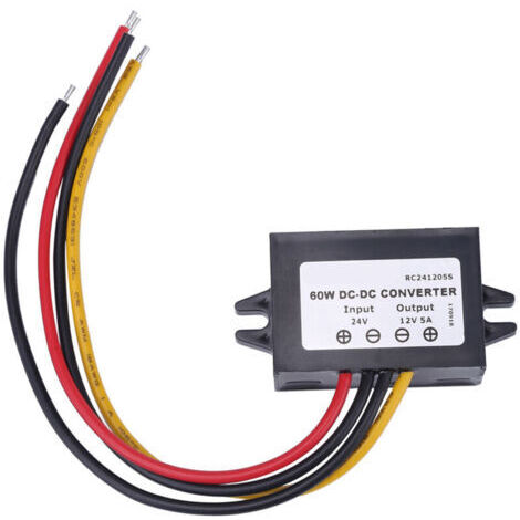Convertisseur abaisseur étanche 24V vers 12V, 5A, 60W, IP68 pour véhicule
