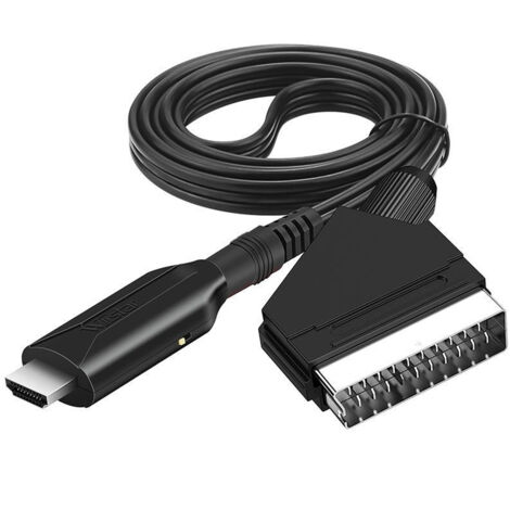 Convertisseur Adaptateur HDMI vers Péritel, Câble HDMI to Scart Converter,Adaptateur Tout-en-Un, convertisseur Audio vidéo pour DVD、XBOX360、PS4 Blu-Ray