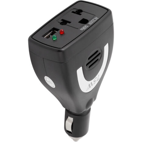 Convertisseur Allume-Cigare 75W DC 12V vers AC 220V, Onduleur Voiture avec Port USB