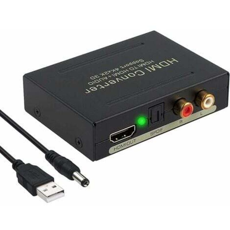 Yzmrbdqc - Convertisseur audio 4K hdmi - Extrayez l'audio numérique vers analogique - SPDIF/Toslink rca l/r - Adaptateur vidéo haute définition pour