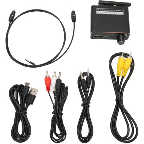 Convertisseur Audio Bluetooth 5.0 D18 3-en-1, Adaptateur Numérique-Analogique HiFi avec Port USB pour Récepteur Audio