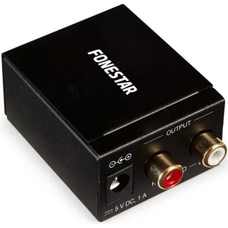 Convertisseur audio fonestar fo - 37da - audio numérique vers analogique - entrée optique spdif - spdif coaxial - sortie audio stéréo - 2x rca