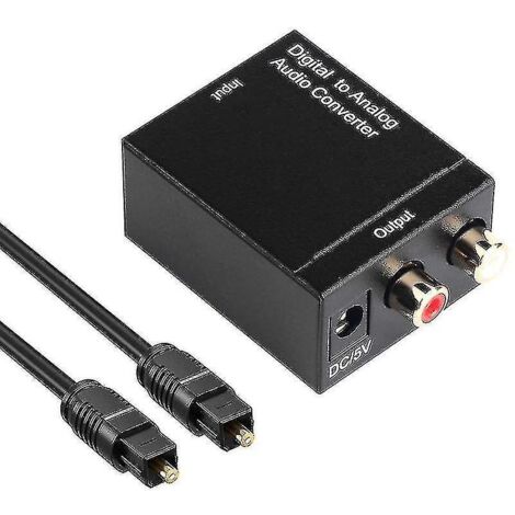 Convertisseur audio numérique-analogique optique (SPDIF/Toslink) et RCA (G/D) --