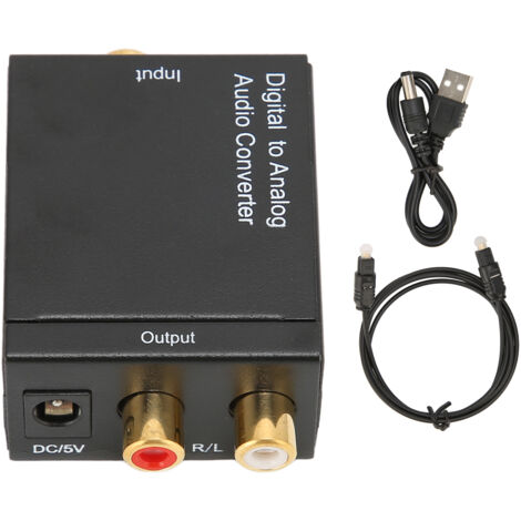 Convertisseur Audio Numérique vers Analogique Professionnel avec Sortie RCA et Optique pour Home Cinéma