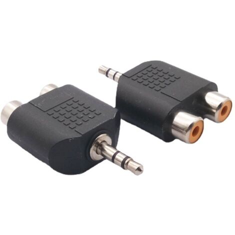 Convertisseur audio stéréo 3,5 mm mâle vers 2 RCA femelles  double prise 3,5 mm vers 2 RCA femelles  répartiteur 3,5 mm 1 vers 2 RCA.