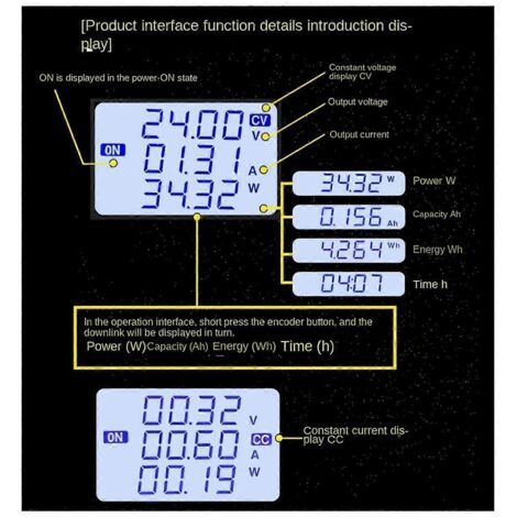 Convertisseur Buck 22A 1400W CC CV, module abaisseur de tension 5V 12V 24V 36V 48V--