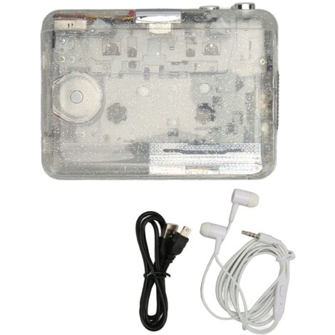Convertisseur Cassette MP3 Portable, Boîtier Transparent Rétro, Son HiFi Stéréo Multifonction, Lecteur USB Innovant pour Cassettes