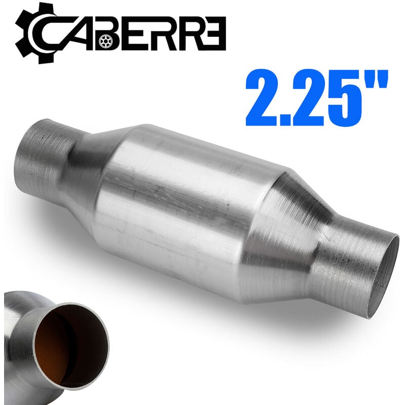 Kingso - Convertisseur catalytique à trois voies Diamètre Diamètre 2.25'' Longueur 11'' Diamètre médian 4'' Bouclier thermique universel