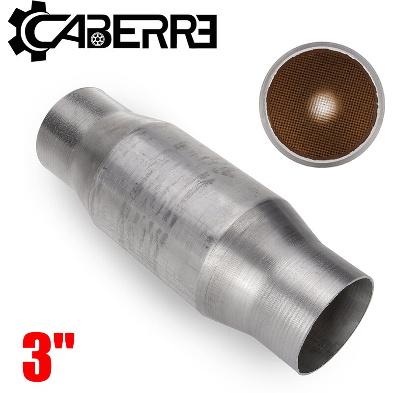 Insma - Convertisseur catalytique à trois voies Diamètre Diamètre 3'' Longueur 11'' Diamètre médian 4'' Rond Bouclier thermique universel