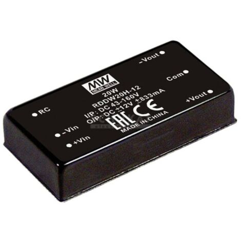 Convertisseur CC/CC Mean Well RDDW20G-05 Nbr. de sorties: 2 x 2 A 20 W 1 pc(s) Q123612