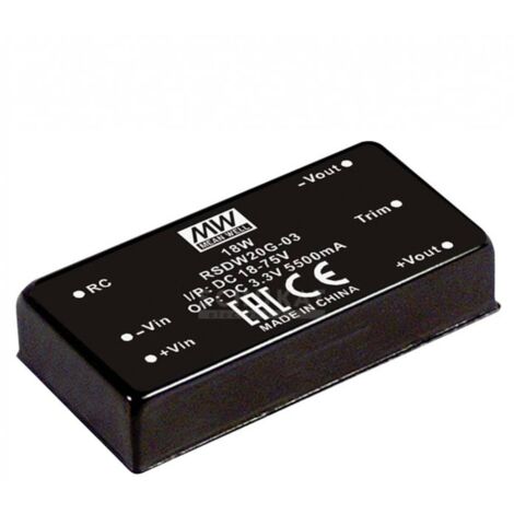 Convertisseur CC/CC Mean Well RSDW20F-03 Nbr. de sorties: 1 x 5.5 A 20 W 1 pc(s) Q121322