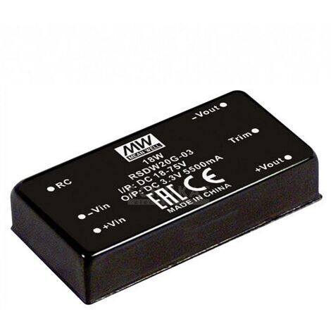 Convertisseur CC/CC Mean Well RSDW20H-05 Nbr. de sorties: 1 x 4 A 20 W 1 pc(s) Q128442