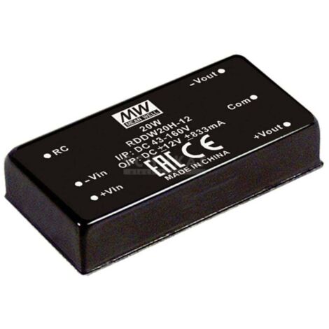 Convertisseur CC/CC MW Mean Well RDDW20G-12 Nbr. de sorties: 2 x 835 mA 20 W 1 pc(s) Q128462