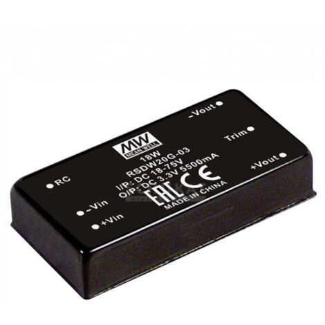 Convertisseur CC/CC MW Mean Well RSDW20G-05 Nbr. de sorties: 1 x 4 A 20 W 1 pc(s) Q122832