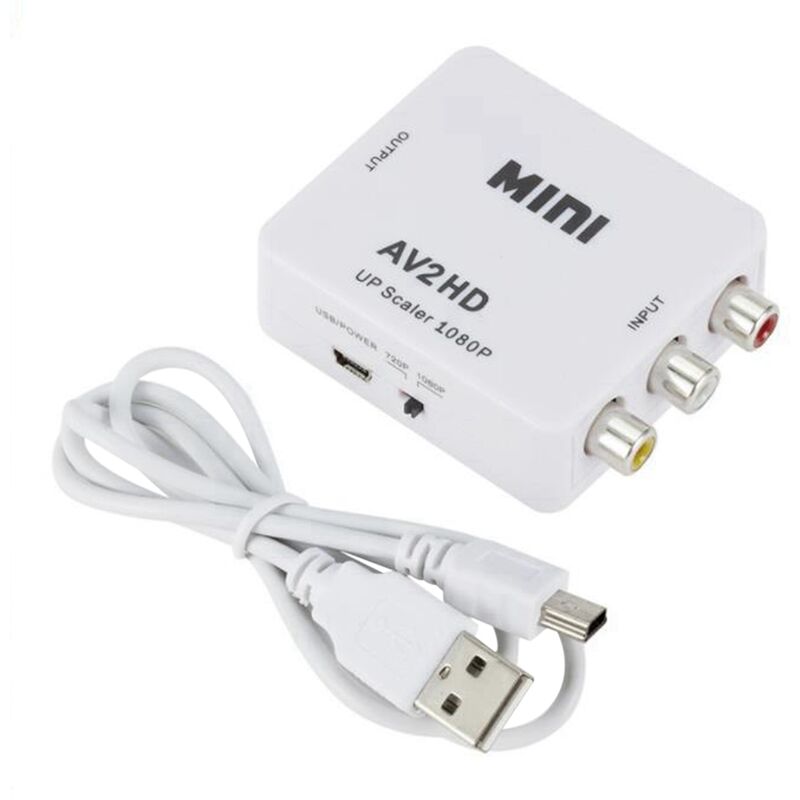 Tlily - Convertisseur Compatible av Vers hdmi avec Prise en Charge Audio Compatible av Vers hdmi Moniteur tv 1080P Cvb Vers hdmi