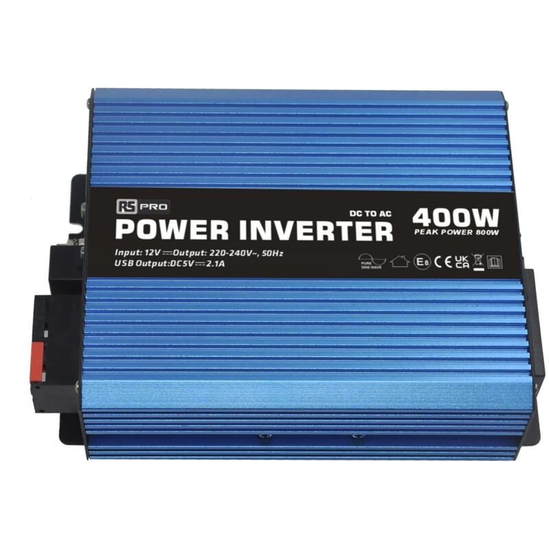 Rs Pro - Convertisseur continu-alternatif, Onde sinusoïdale pure, 12V c.c. / 230V c.a. - 400W ( Prix pour 1 )