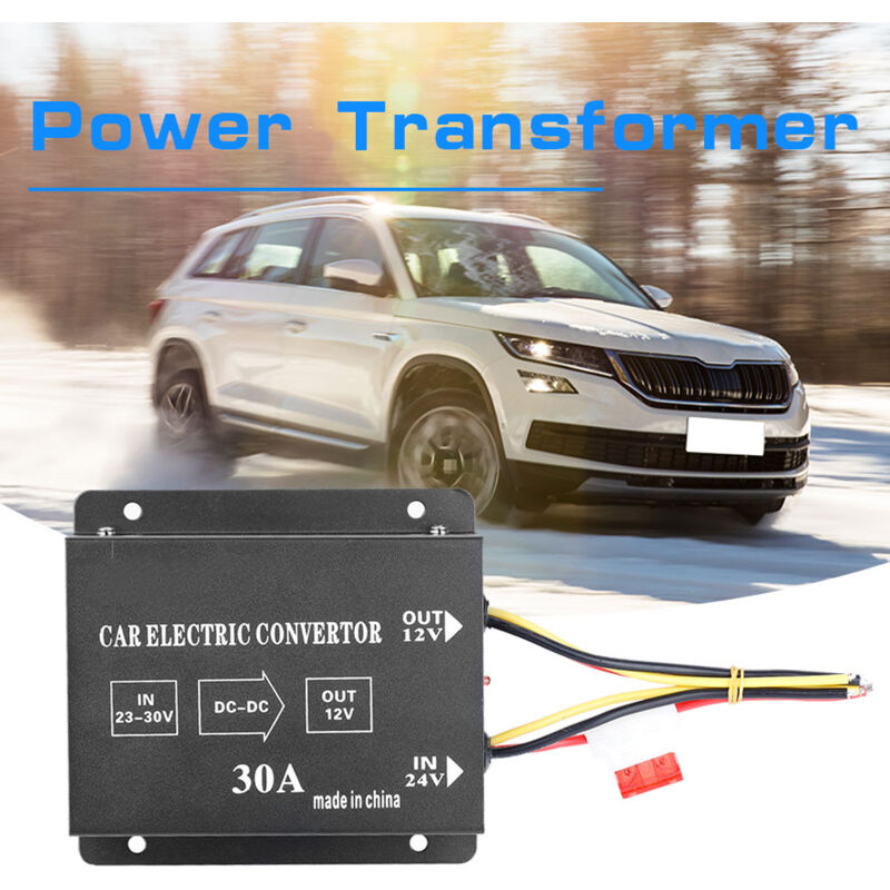 Rapanda - Convertisseur d'alimentation électrique 30A 360W dc 24V à 12V pour Camion de Voiture, transformateur avec Protections intégrées et Fonction