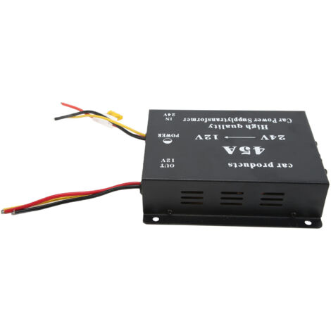 Convertisseur DC 24V vers 12V 45A avec Protection Court-Circuit - Module Abaisseur de Tension Professionnel pour Véhicule