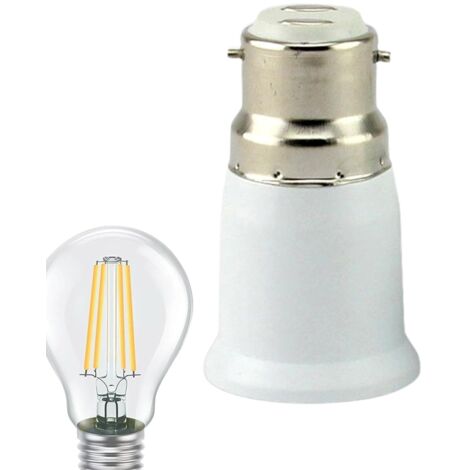 Convertisseur De Douille E27 À B22, Adaptateur De Douille D'ampoule À Vis À Baïonnette, Support D'ampoule Pour LED/CFL Et Ampoules À Incandescence [Classe Énergétique A]