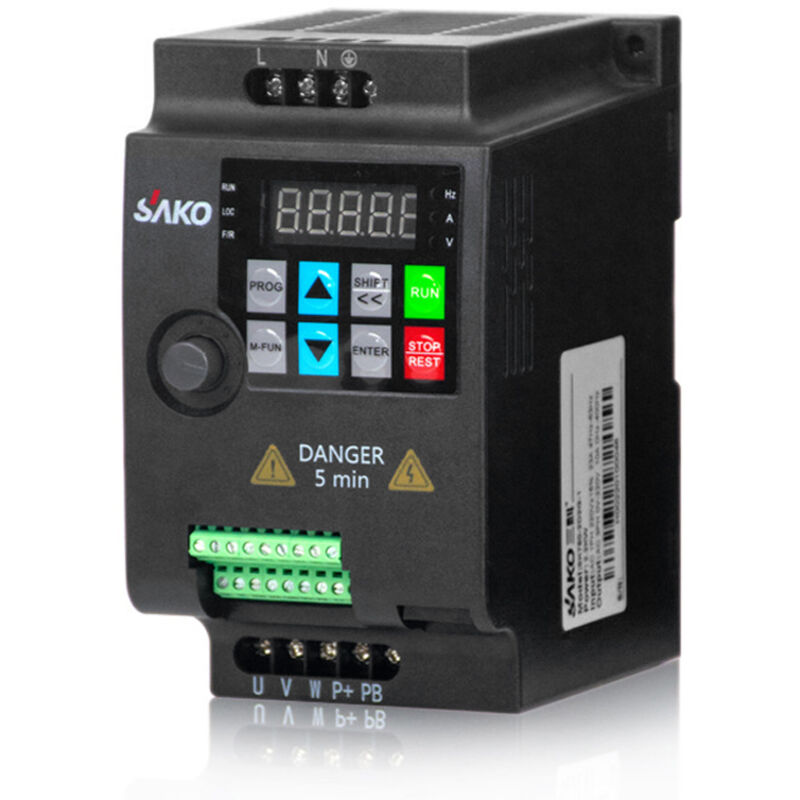 Convertisseur de fréquence variable VFD monophasé 0.75kw-220V pour contrôle de vitesse de moteur en continu