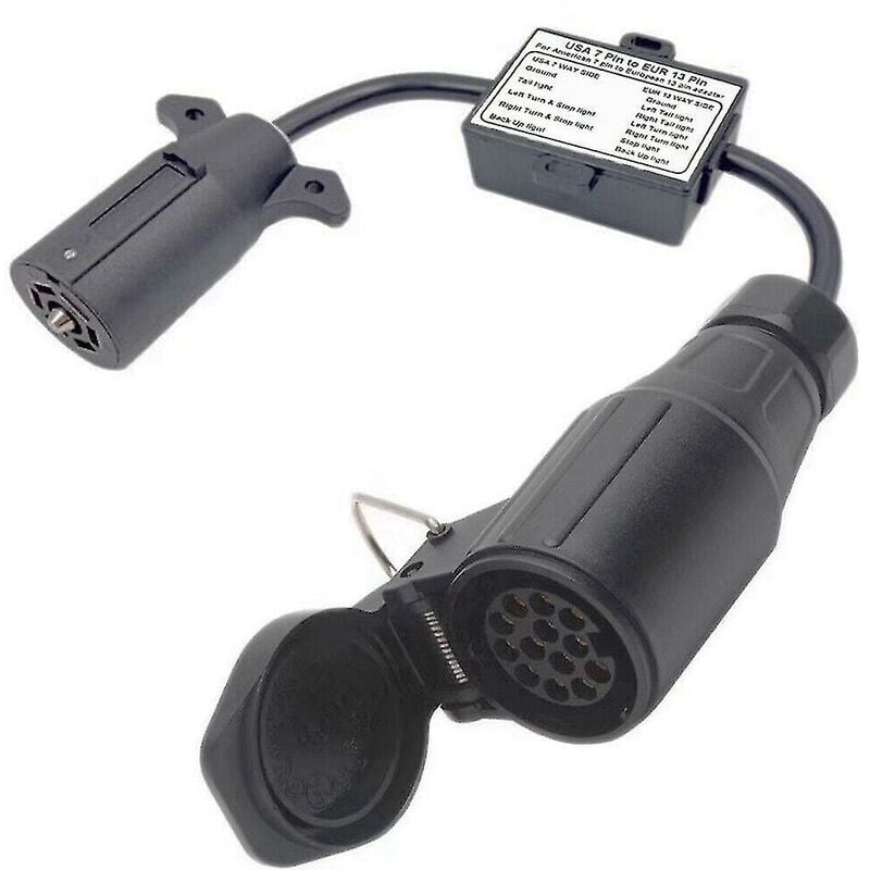 Rosemary - Convertisseur de lumière de remorque prise plate 7 voies vers prise ronde 13 broches