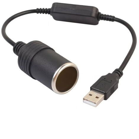 Convertisseur de prise allume-cigare USB A mâle vers 12 V
